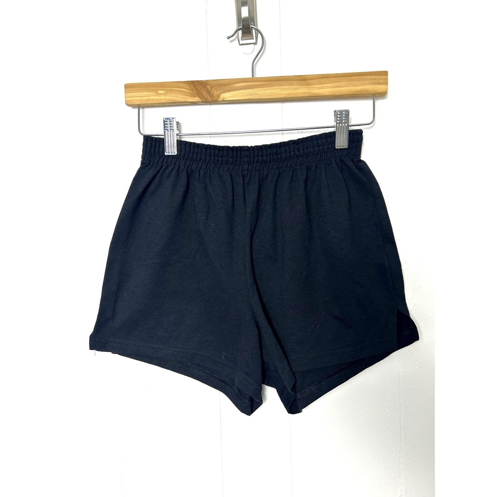 Y2K Soffe‎ Black Athletic Shorts Women's S Elastic Waist gym sporty cheer